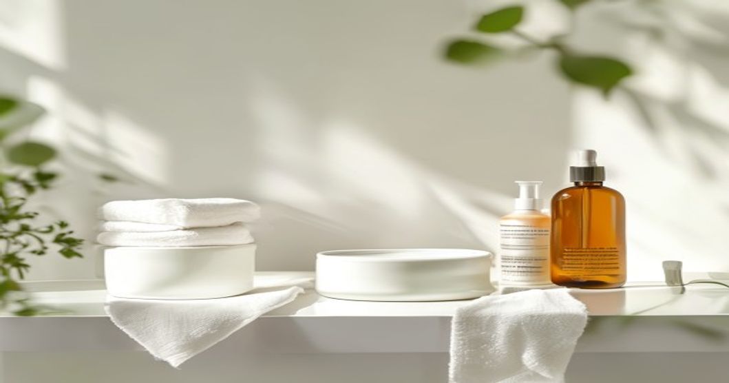 Best moisturizer products arranged on a bathroom vanity showing different textures and formats