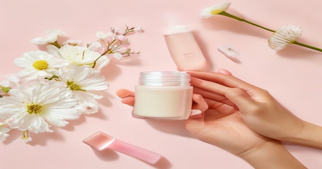 Best moisturizer for combination skin with ceramides displayed in a soft pastel beauty flatlay with skincare products and dewy skin