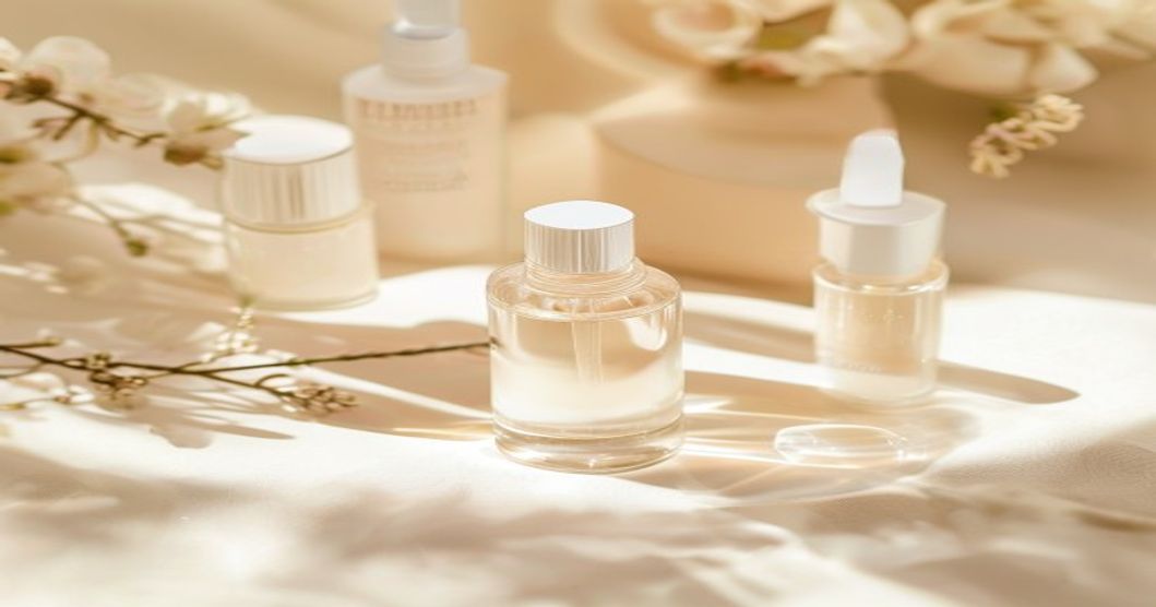 Best hyaluronic acid serum products displayed in soft pastel flatlay with dewy skin texture