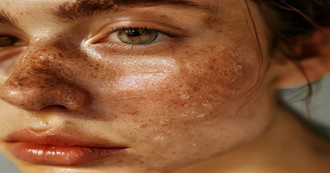 Dewy hydrated skin texture showing how proper moisturizing helps acne-prone complexion