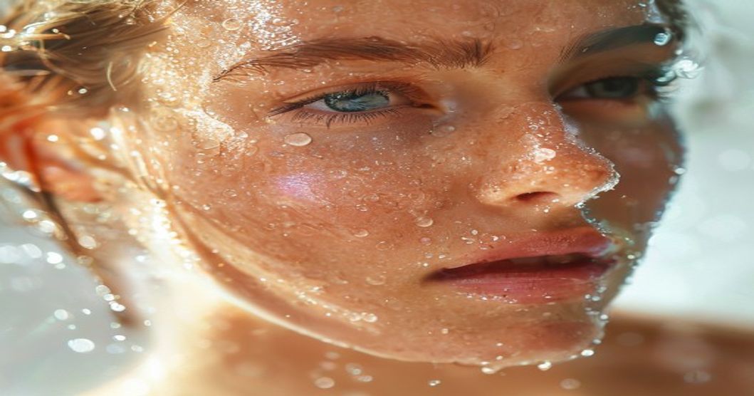 Dewy hydrated skin showing the effects of hyaluronic acid serum