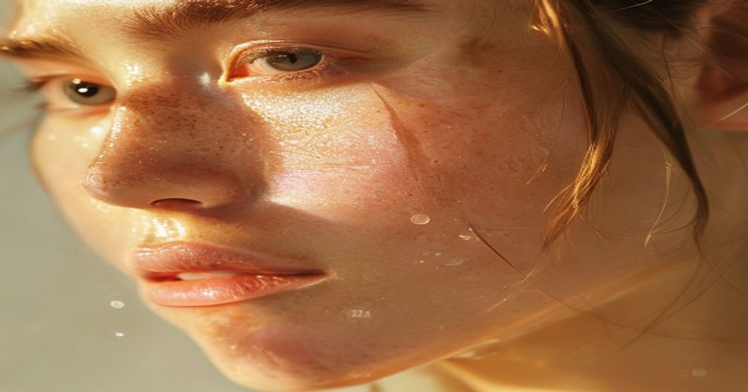 Clear, dewy complexion after using salicylic acid cleanser for acne treatment