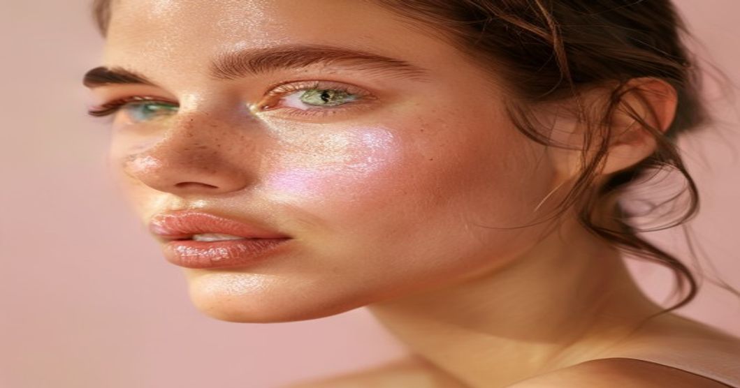 Smooth glowing skin after using glycolic acid toner for uneven texture