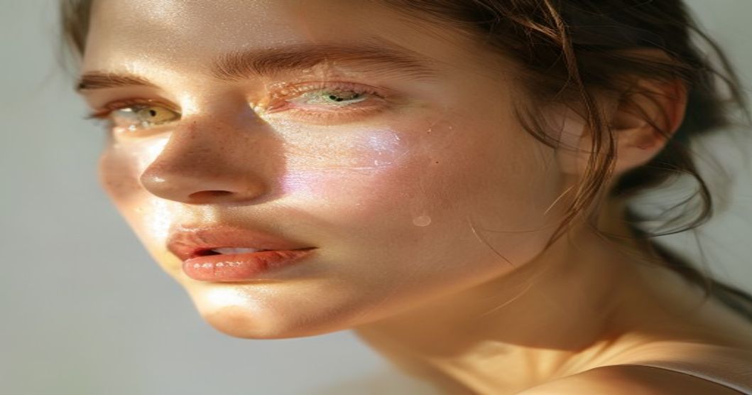 dewy glowing skin after using lactic acid toner for sensitive skin