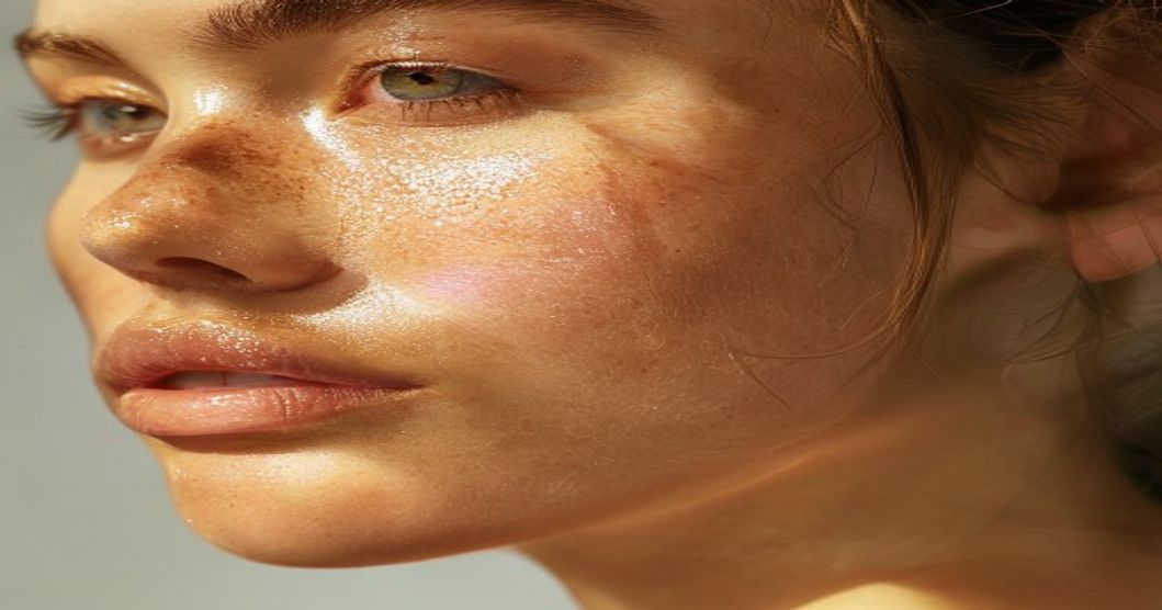 Dewy, balanced skin complexion showcasing the results of lightweight moisturizer for oily skin